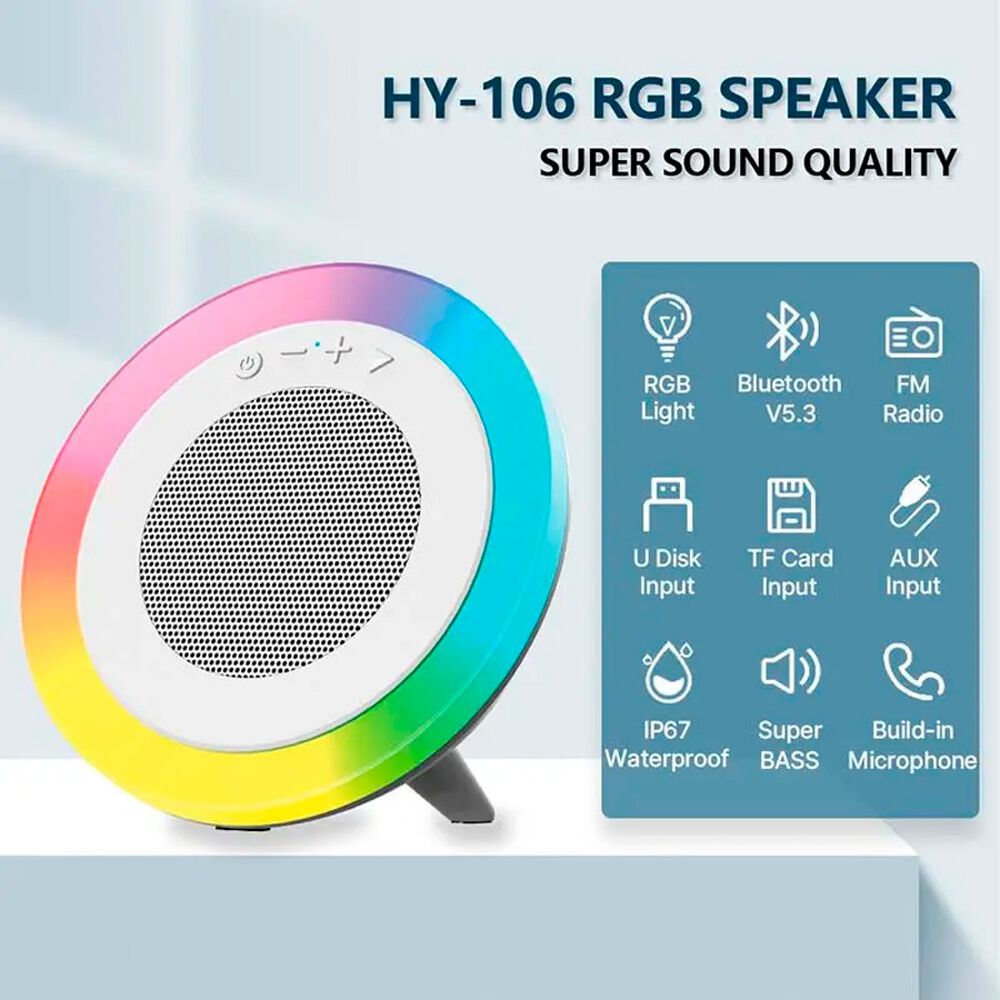 Parlante Bluetooth Inal&aacute;mbrico Port&aacute;til Con Luces Led Rgb image number 5.0