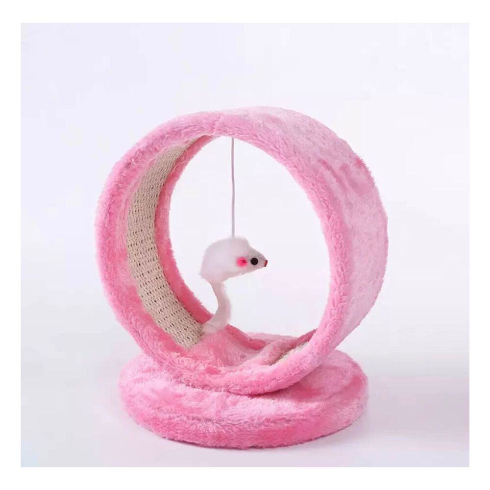 Rascador Para Gatos Diseño Circular Juguete Colgante Rosado image number 0.0