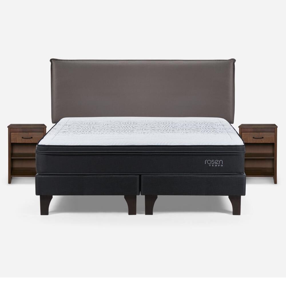 Cama Europea Rosen Tempo / King / Base Dividida  + Set Maderas Maurice Chocolate image number 0.0
