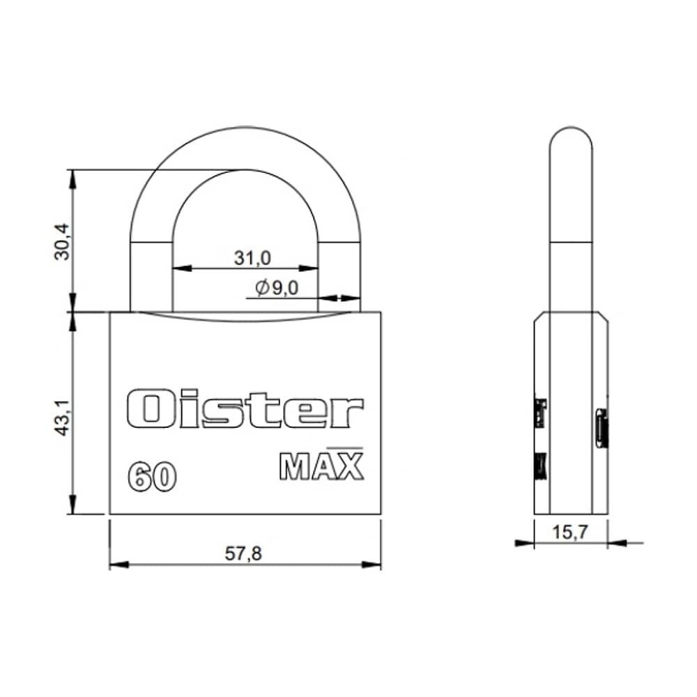 Candado Oister Max 60mm image number 1.0