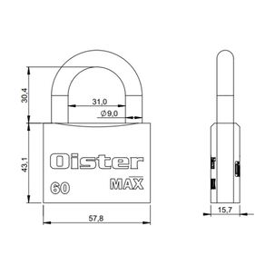 Candado Oister Max 60mm
