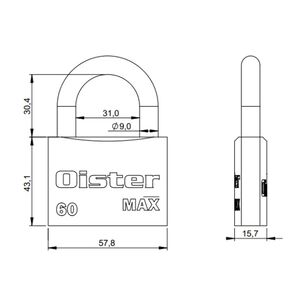 Candado Oister Max 60mm