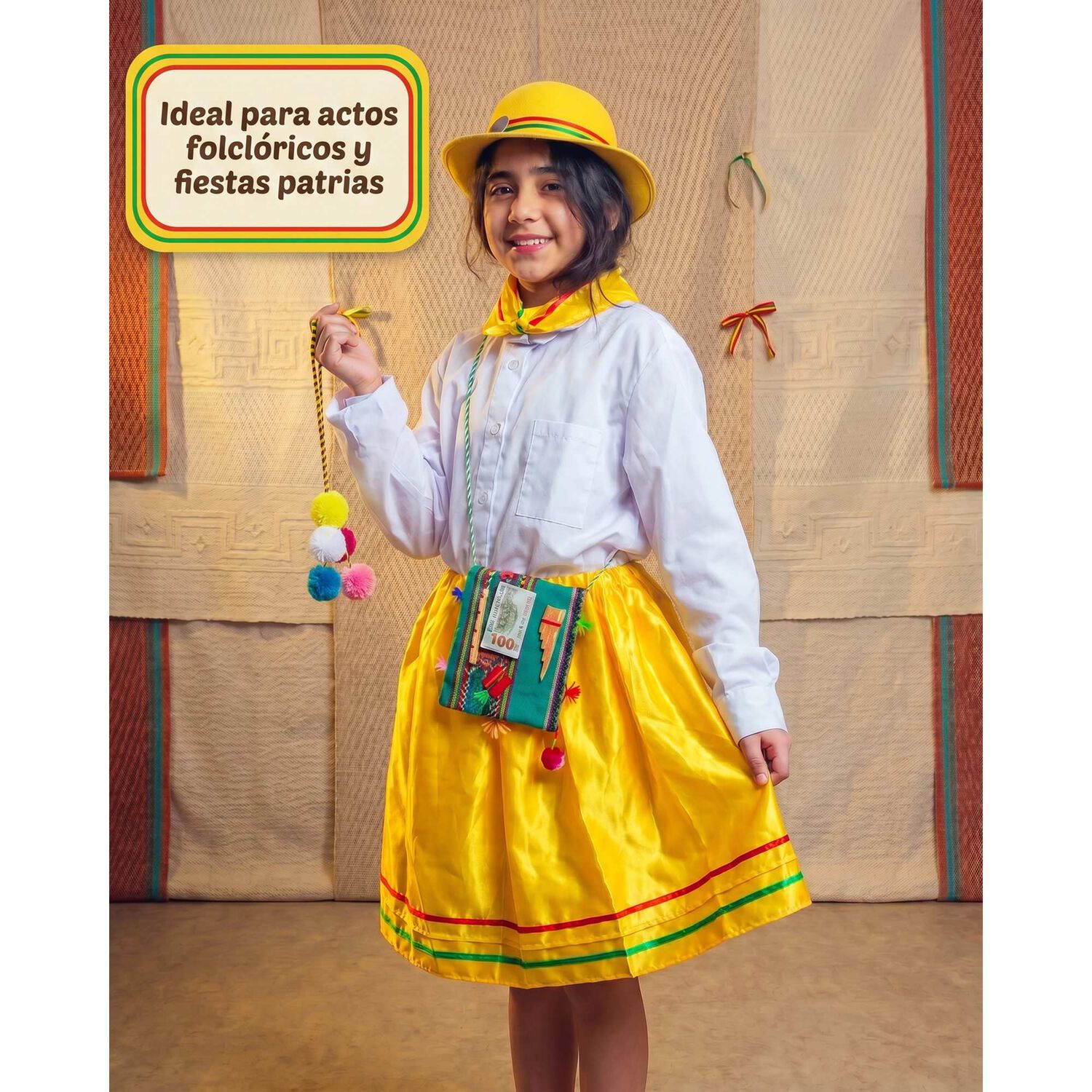 Traje Trote Nortino Completo Para Ni&ntilde;a Y Ni&ntilde;o Carnavalito image number 5.0