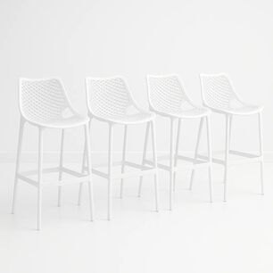Pack De 4 Taburetes Piso De Bar Terraza Exterior Air Berl&iacute;n