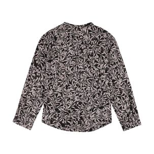 Blusa Full Print Manga Larga Roll Up Cuello V Mujer Geeps