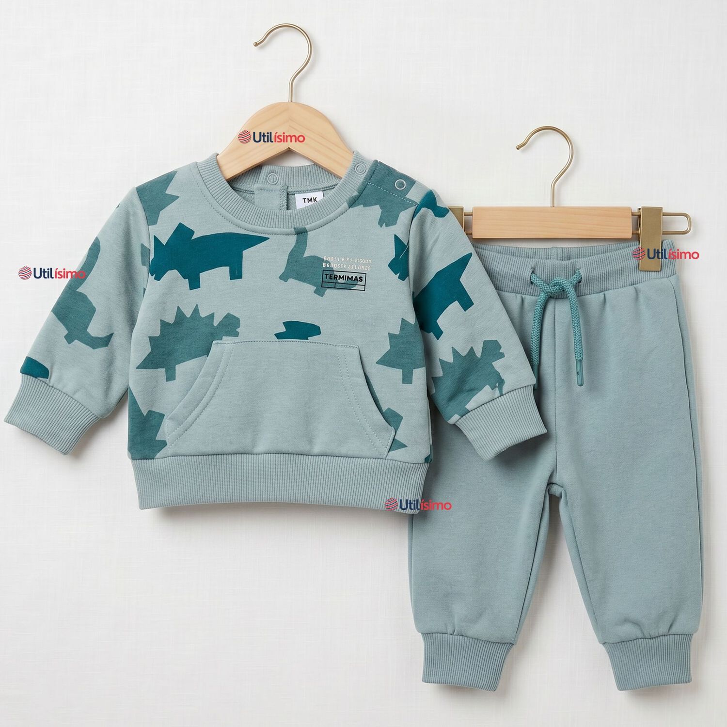 Conjunto Buzo Poler&oacute;n 2 Piezas Beb&eacute; Ni&ntilde;o Estampado Dinosaur image number 0.0