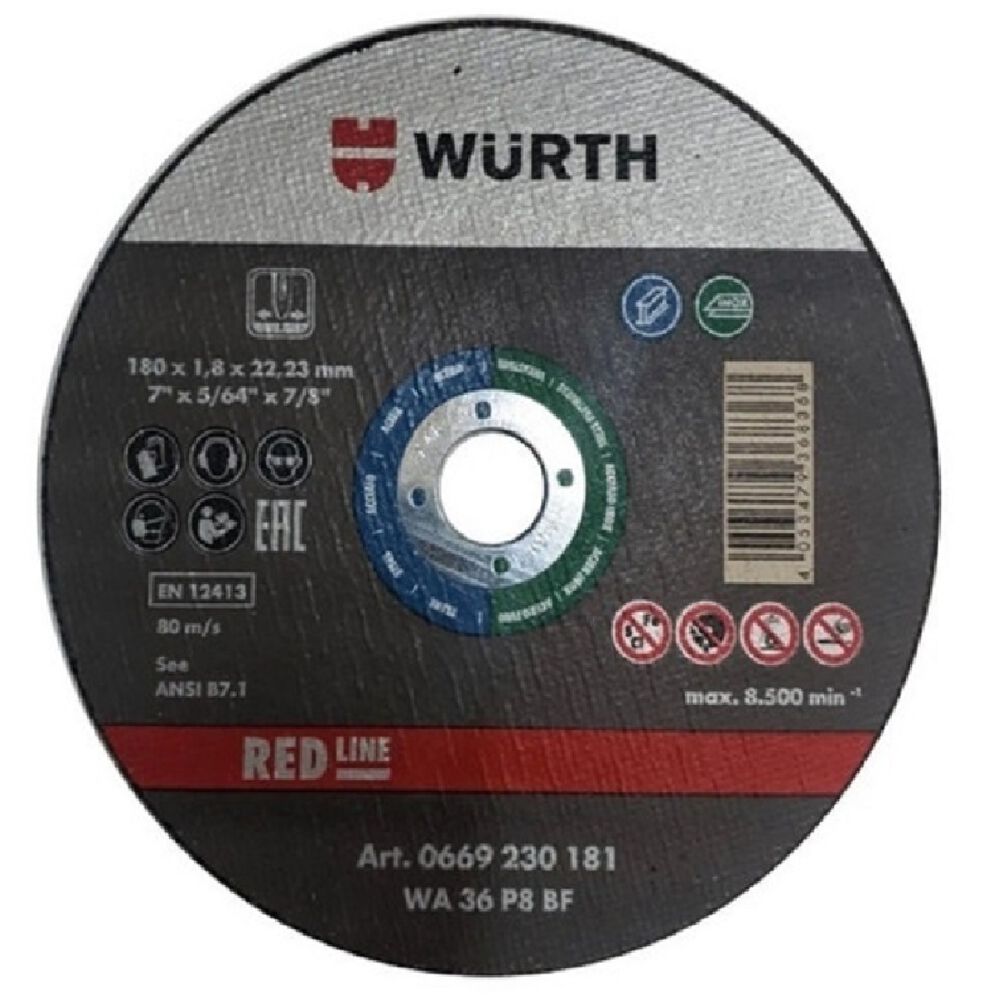Disco De Desbaste Würth 7'' Pack 05 Unidades Acero image number 1.0