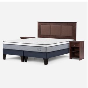 Cama Europea Rosen Indie / 2 Plazas / Base Dividida + Set De Maderas Rachel