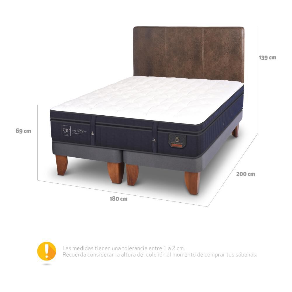 Cama Europea Cic Super Premium / King / Base Dividida + Respaldo image number 4.0
