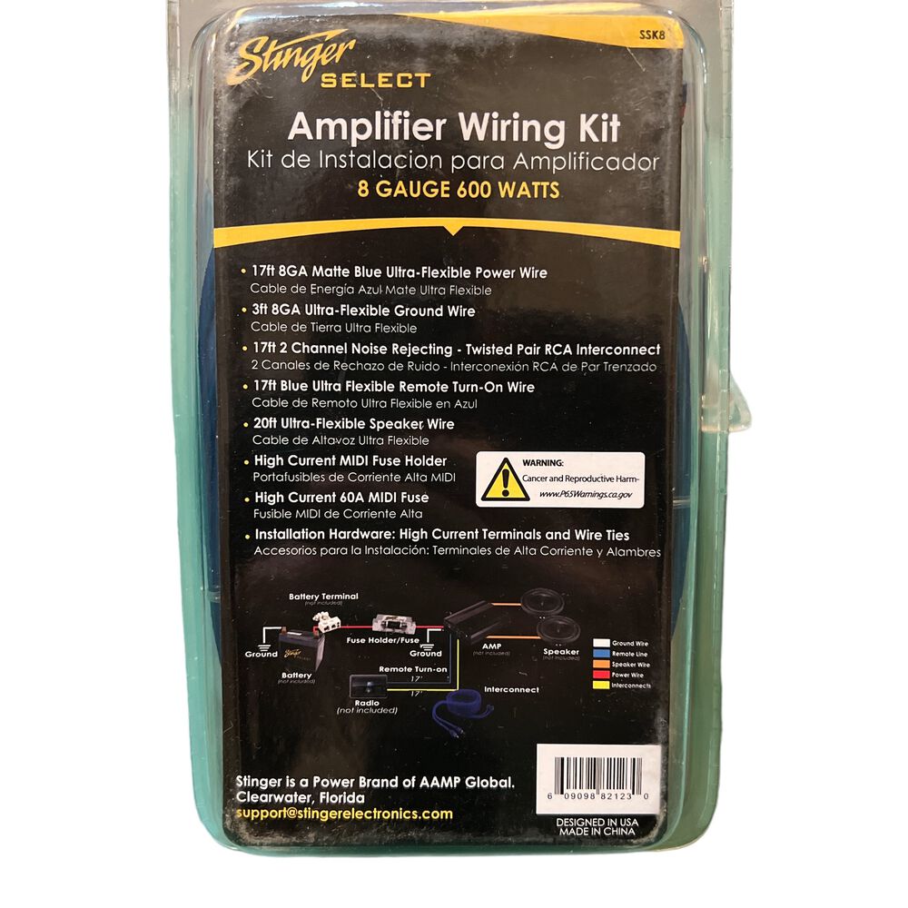 Kit De Cables Instalacion Stinger Ssk8 De 8 Gauge image number 1.0