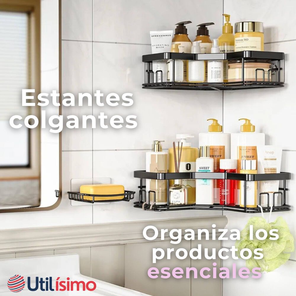 Set Organizador Esquinero Baño 5 Piezas Acero Inoxidable Instalación Adhesiva image number 7.0