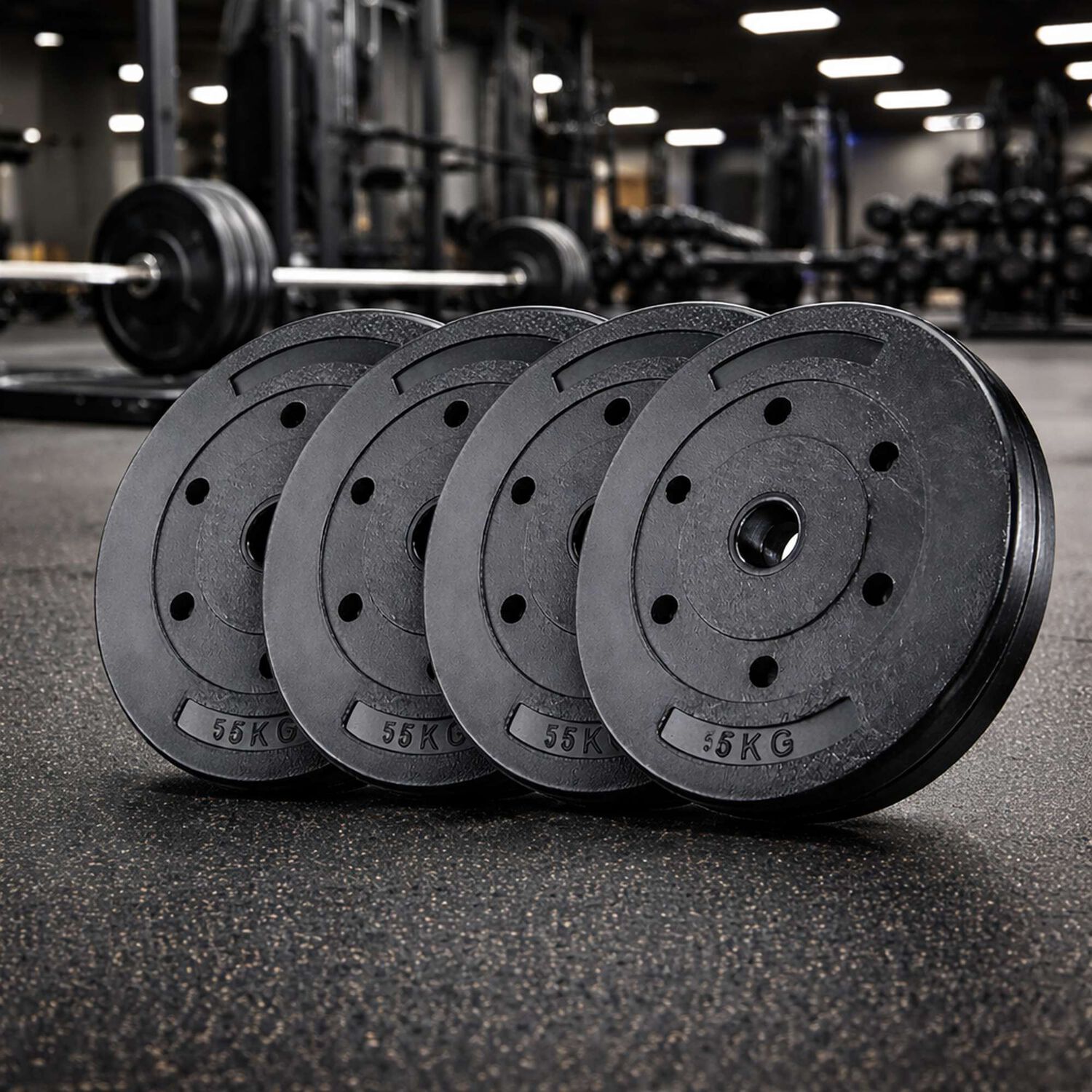 Set 4 Discos Preol&iacute;mpicos Pvc 5kg 20kg Total image number 4.0