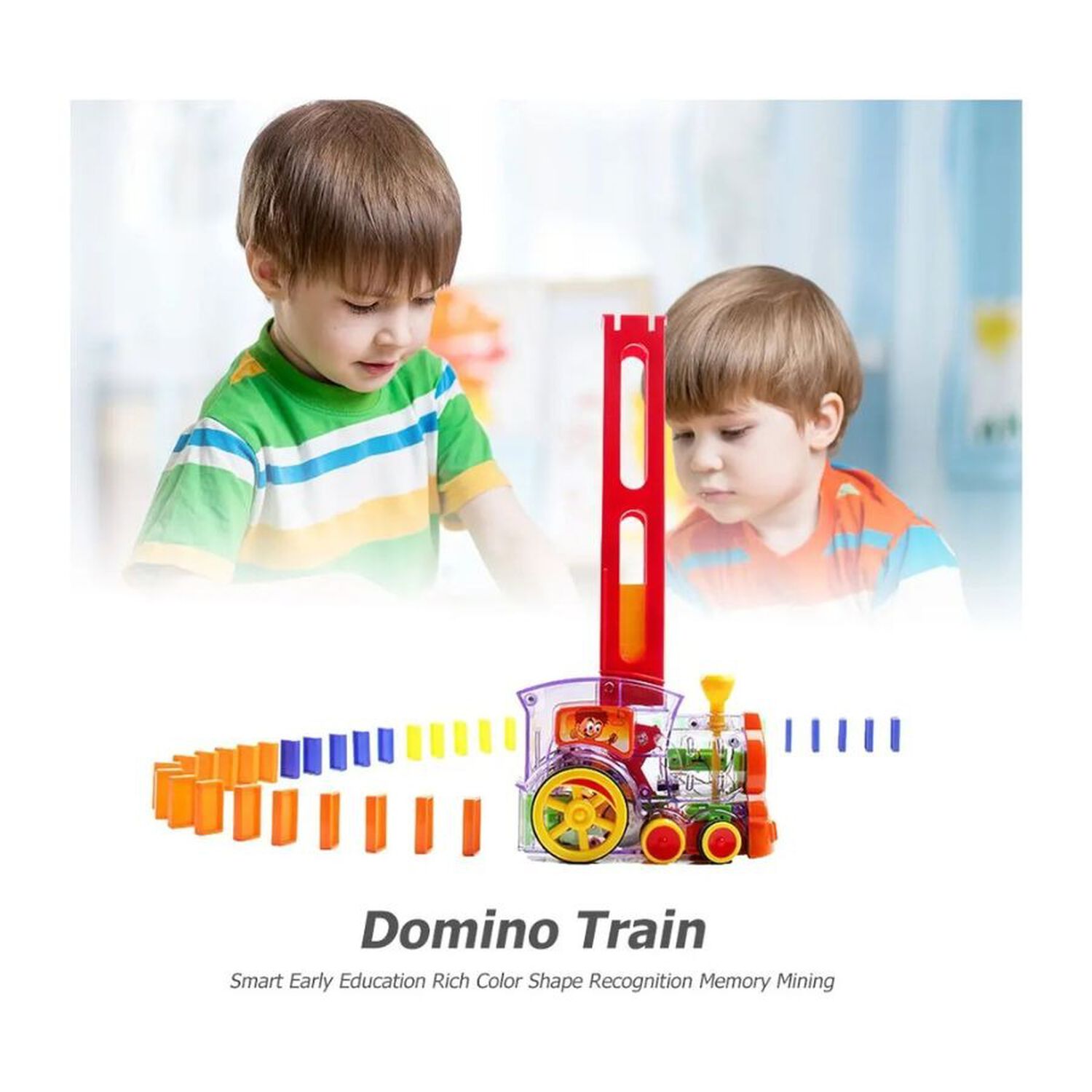 Tren Domino Juguete Autom&aacute;tico Con Luces Y Sonido Ni&ntilde;os image number 3.0