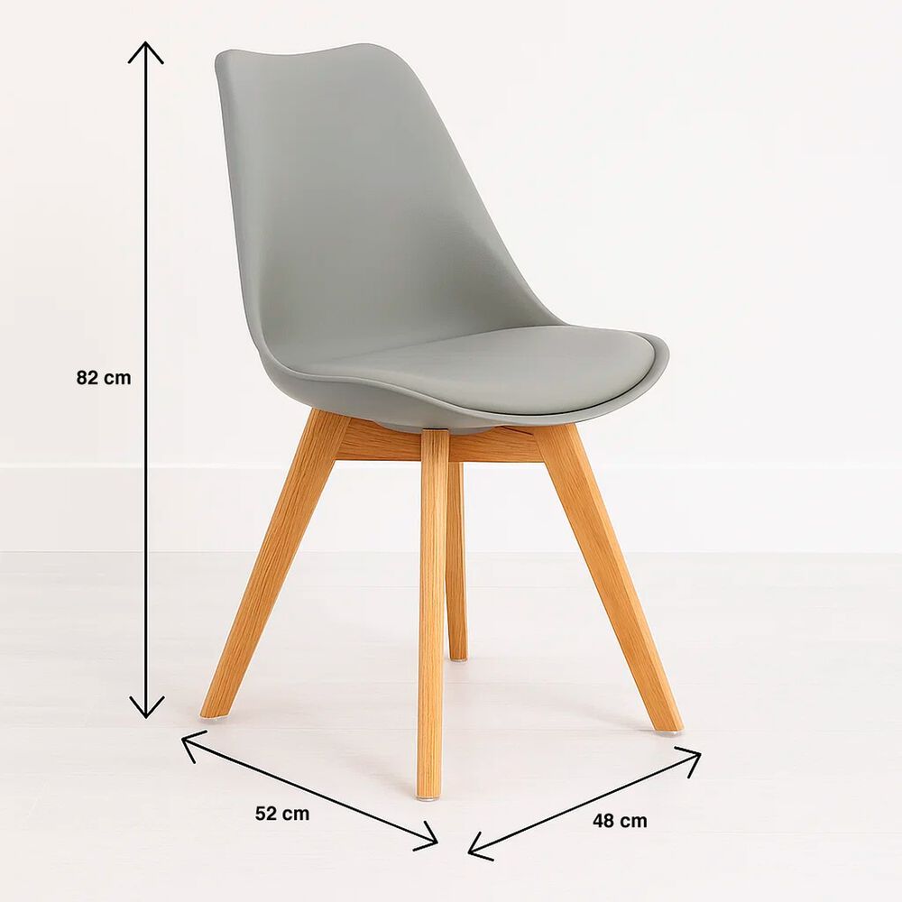 Pack De 4 Sillas Tulip Gris image number 3.0