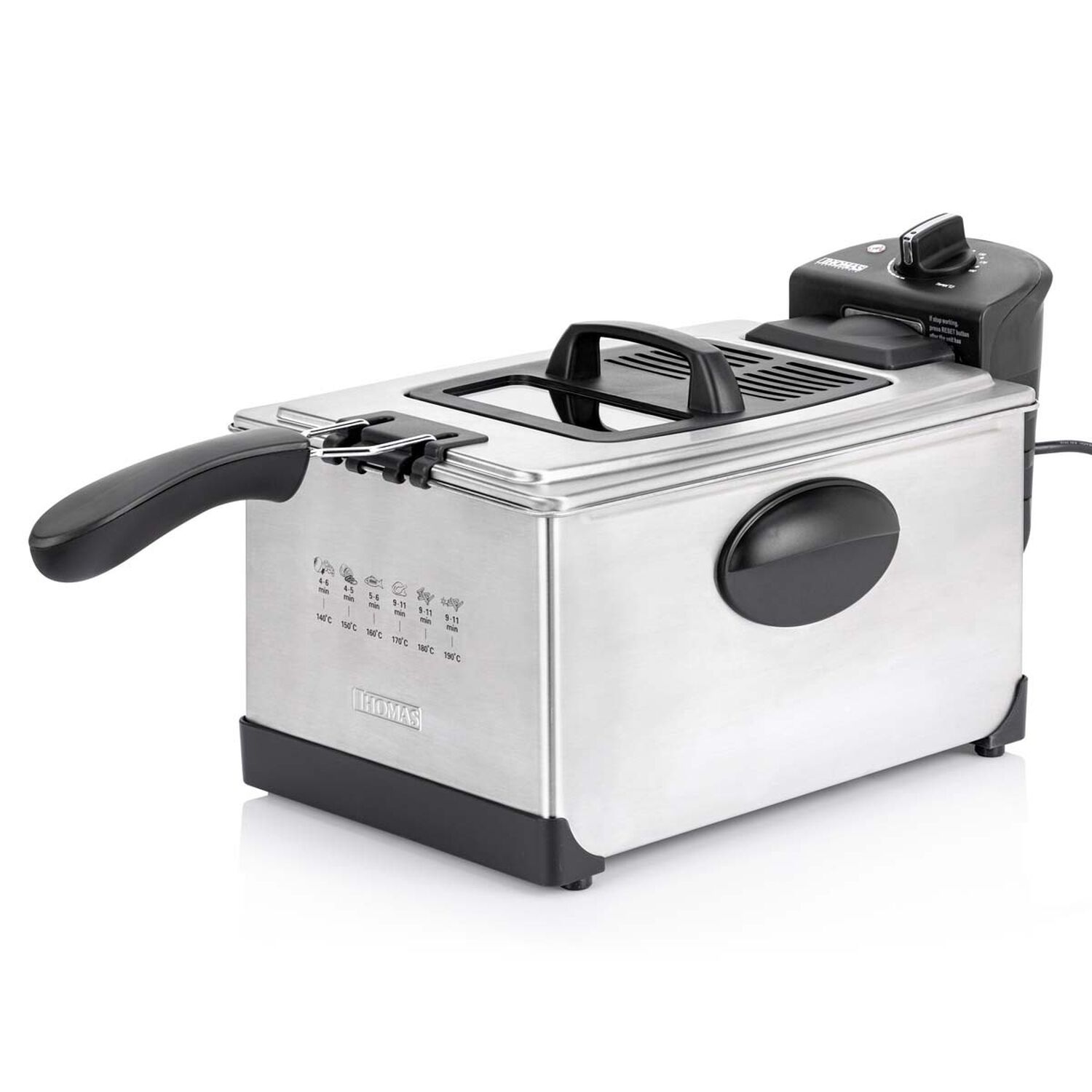 Freidora El&eacute;ctrica Thomas Thdf500 5 Litros 1950w Freidora De Aceite Acero Inoxidable Regulador De Temperatura Hasta 190 Tapa Con Ventana Y Filtro Can image number 5.0