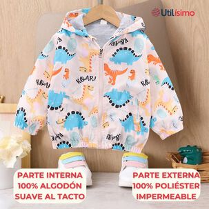 Cortaviento Impermeable Chaqueta Estampado Ni&ntilde;o Y Beb&eacute; Dinosaurs Roar