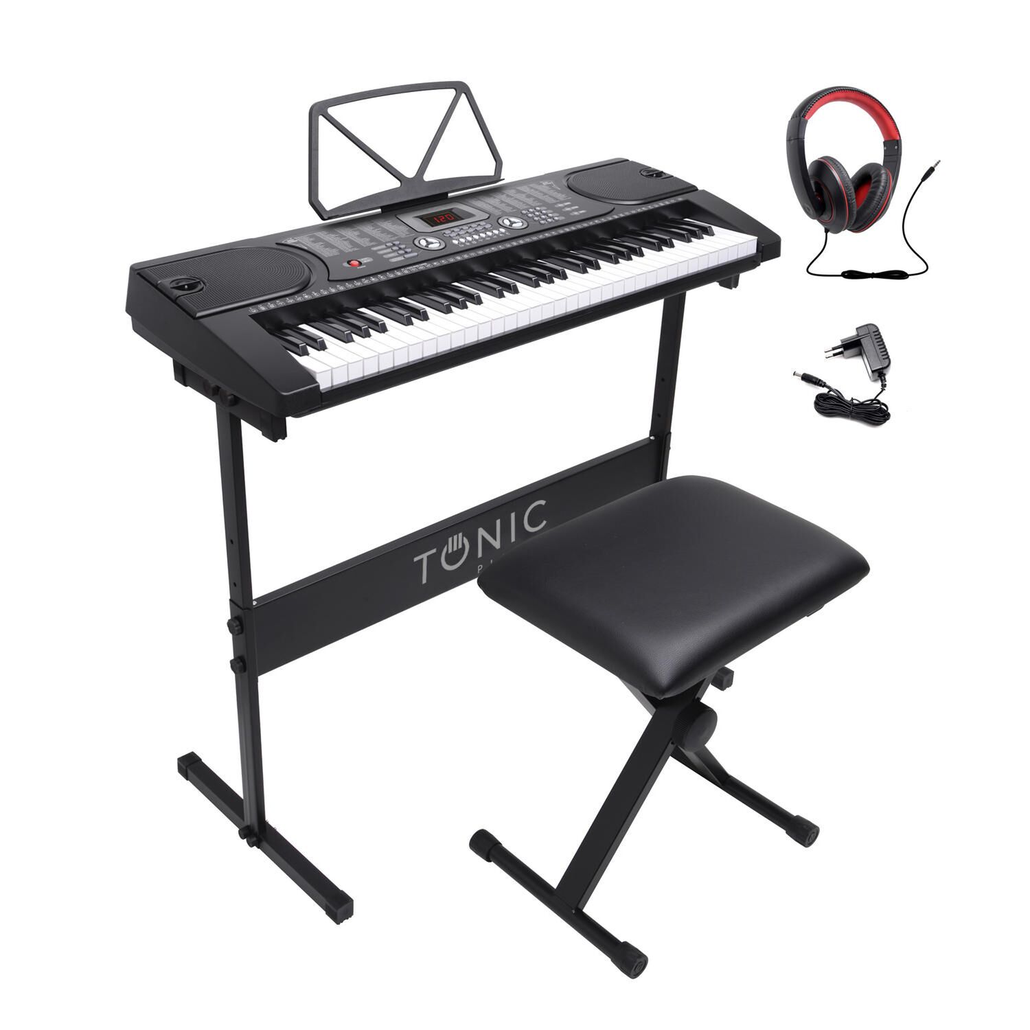 Teclado Musical Piano 61 Notas +stand+silla Ton-600 image number 0.0