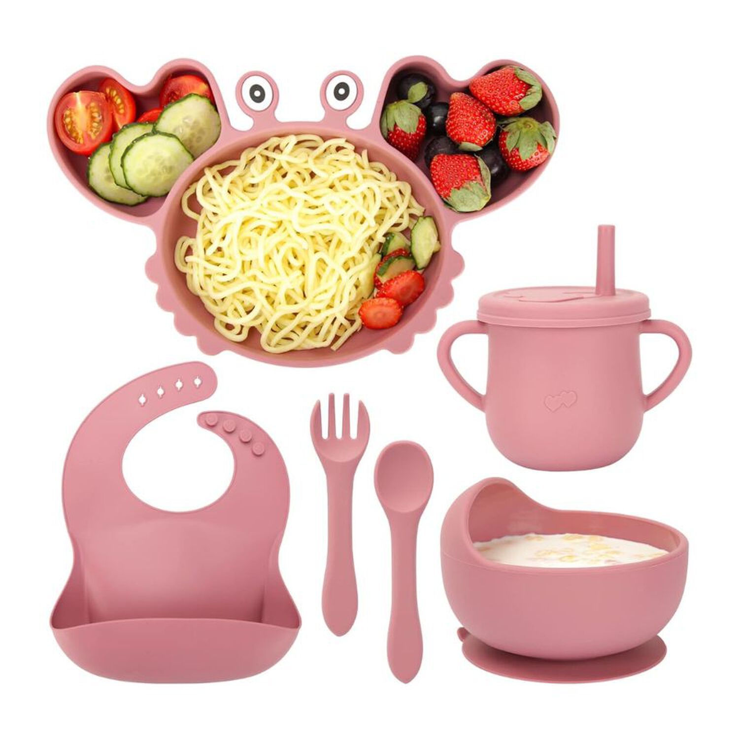 Set Alimentacion Bebe Silicona Plato Cangrejo image number 3.0