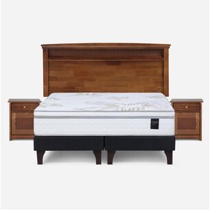 Cama Europea Rosen Art 4 / 2 Plazas / Base Dividida + Set De Maderas Veneto