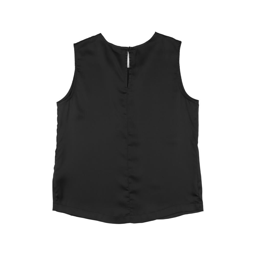 Blusa Satinada Regular Sin Mangas Cuello V Mujer Kimera image number 1.0