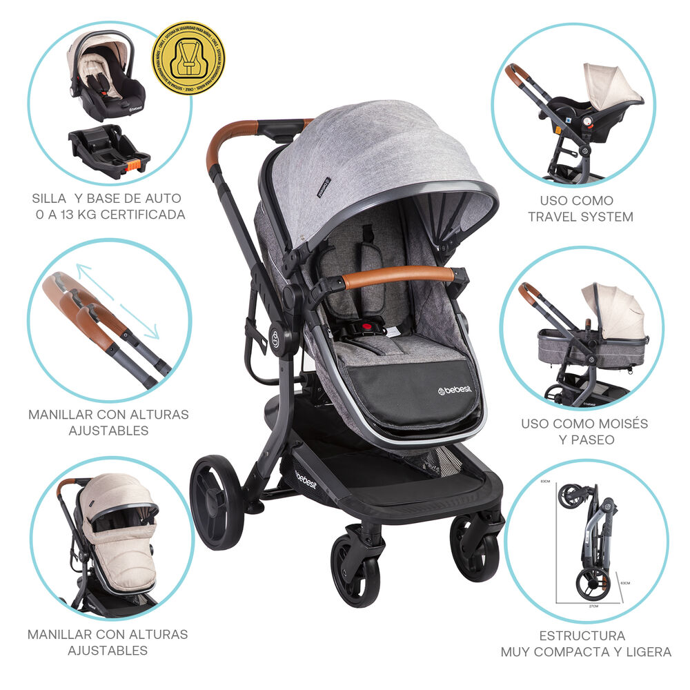 Coche Travel System Taurus Gris image number 5.0