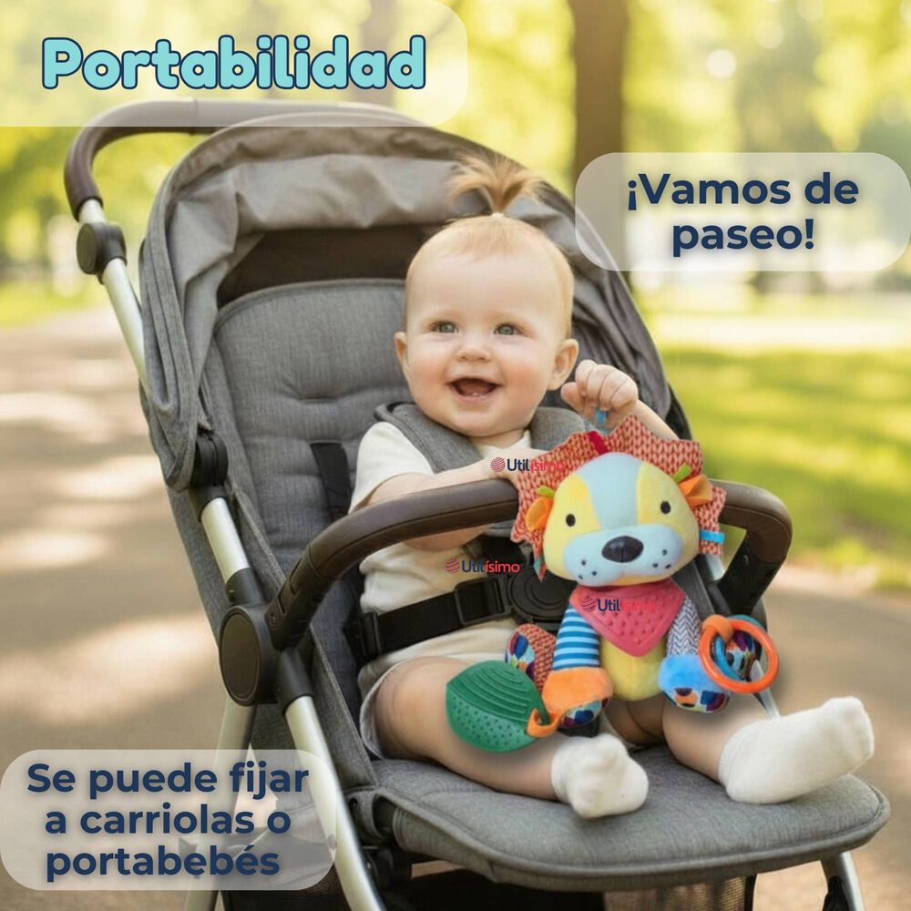 Juguete Peluche Animales Sensorial Con Mordedor Y Sonajero Dise&ntilde;o Le&oacute;n Ni&ntilde;a Y Ni&ntilde;o image number 8.0