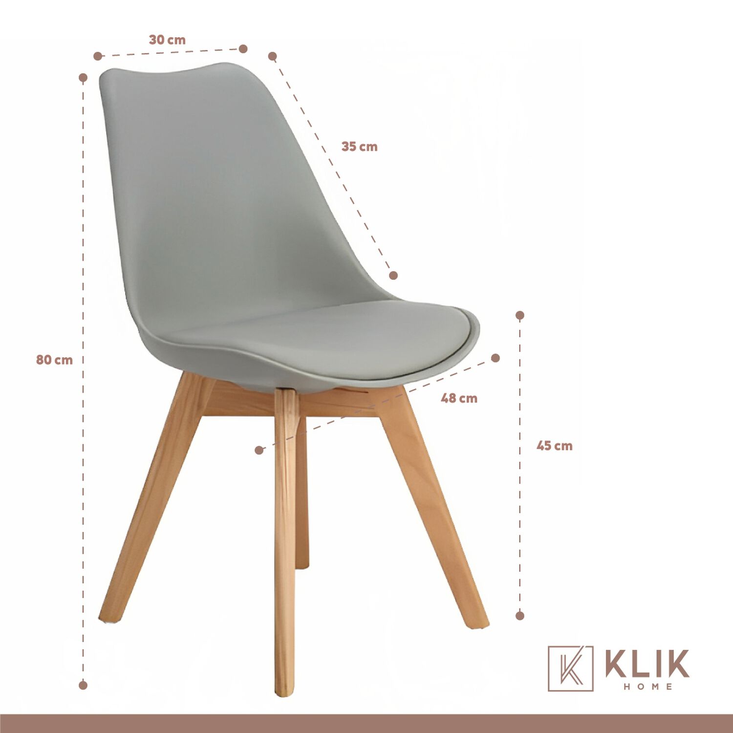 Comedor Mesa Eames Vidrio 100 Cm + 5 Sillas Tulip Grises image number 5.0