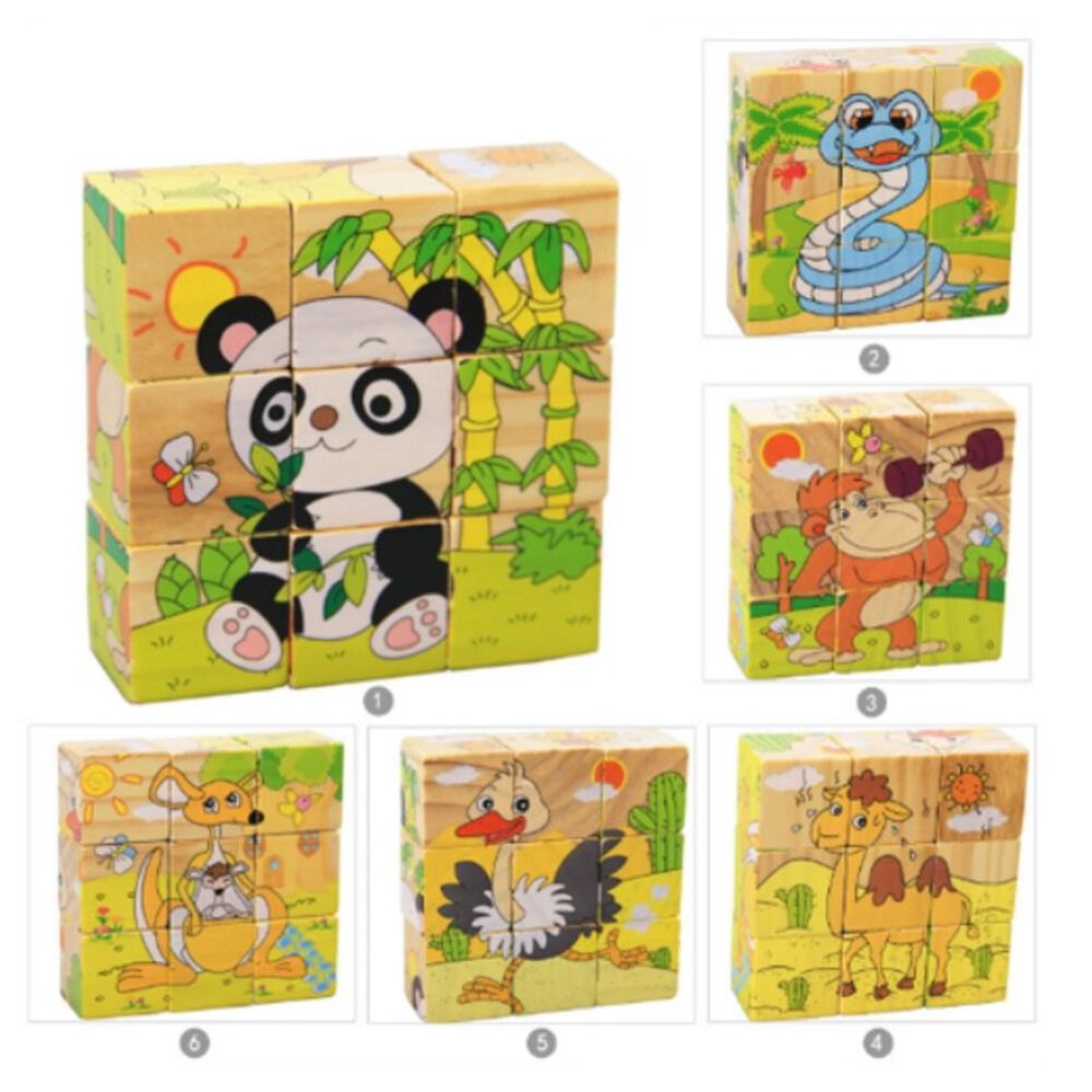 Cubos Rompecabezas Puzzles De Madera 6 Juegos En 1 Niños image number 4.0