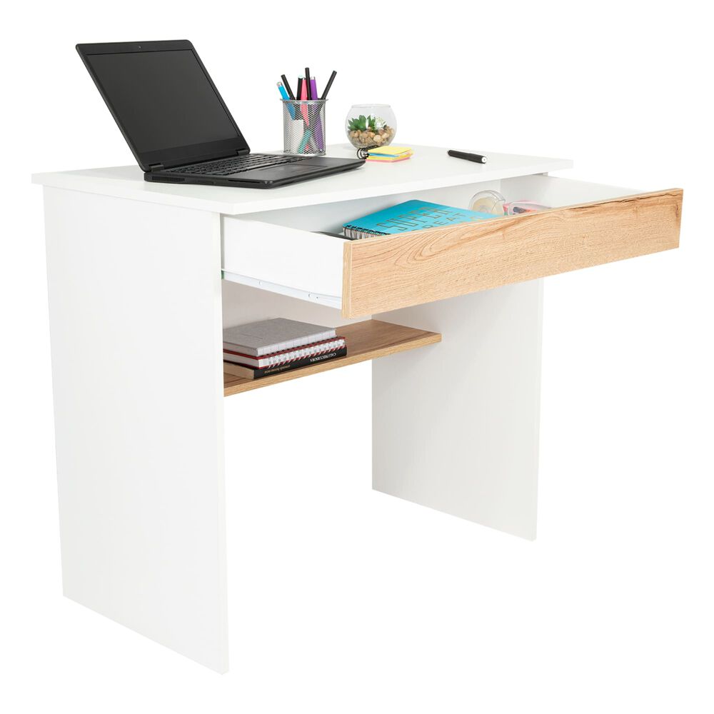 Escritorio 1 Cajon Fm-052b Blanco Y Caf&eacute; Claro image number 3.0