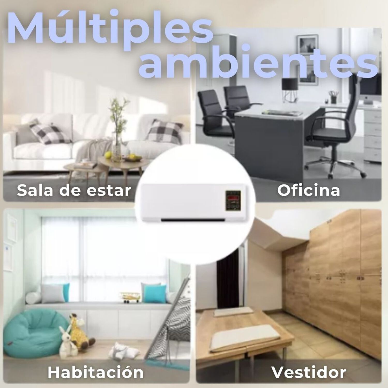 Calefactor Y Ventilador 2 En 1 Port&aacute;til Modular Pared Mesa image number 5.0