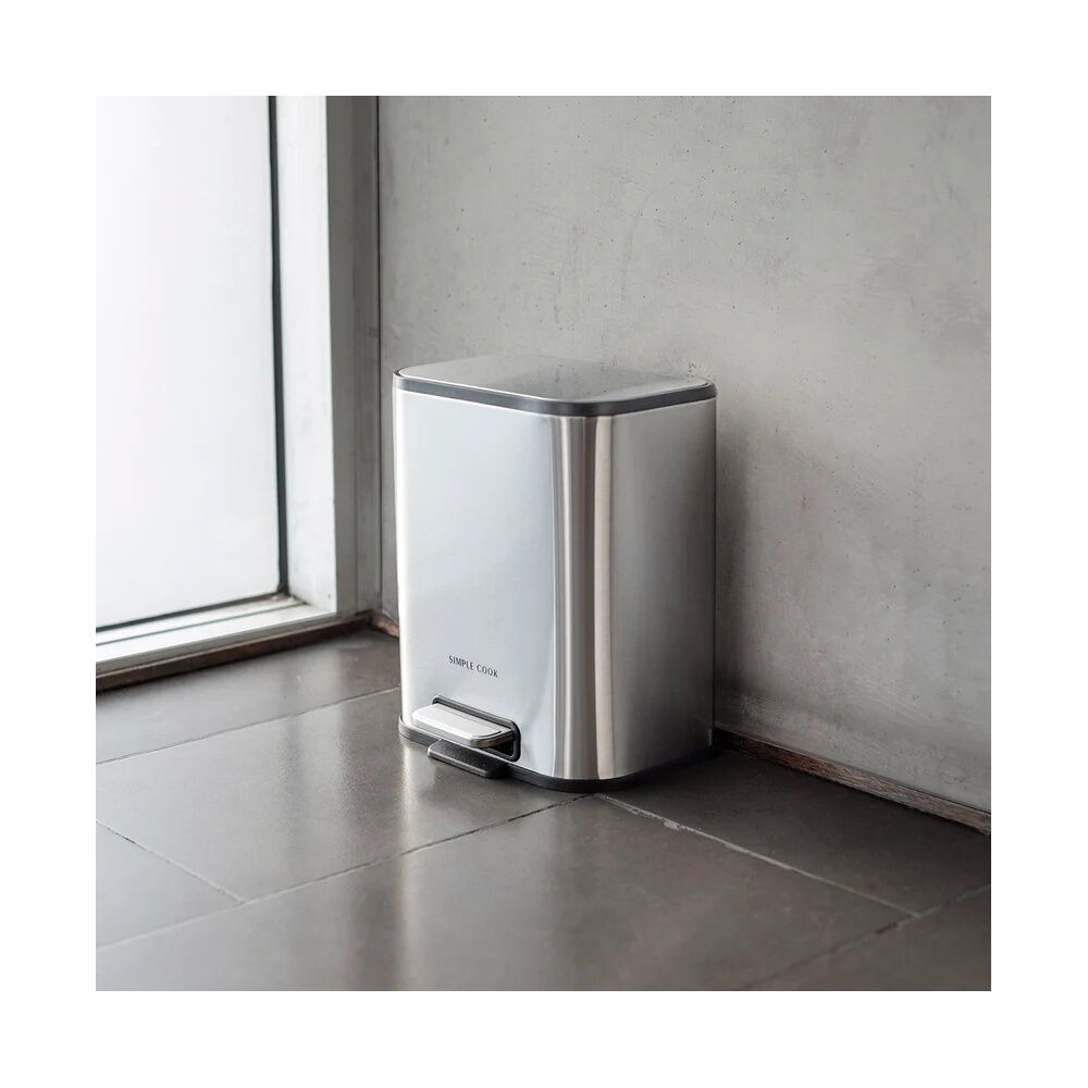 Basurero 5l Con Pedal Mate Y Anti Huellas Simple Cook image number 2.0