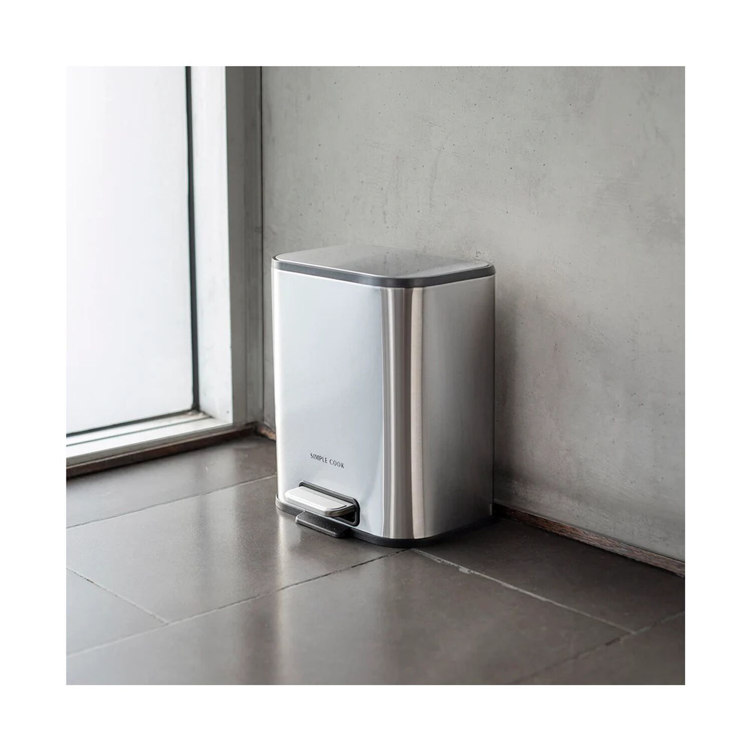 Basurero 5l Con Pedal Mate Y Anti Huellas Simple Cook image number 2.0