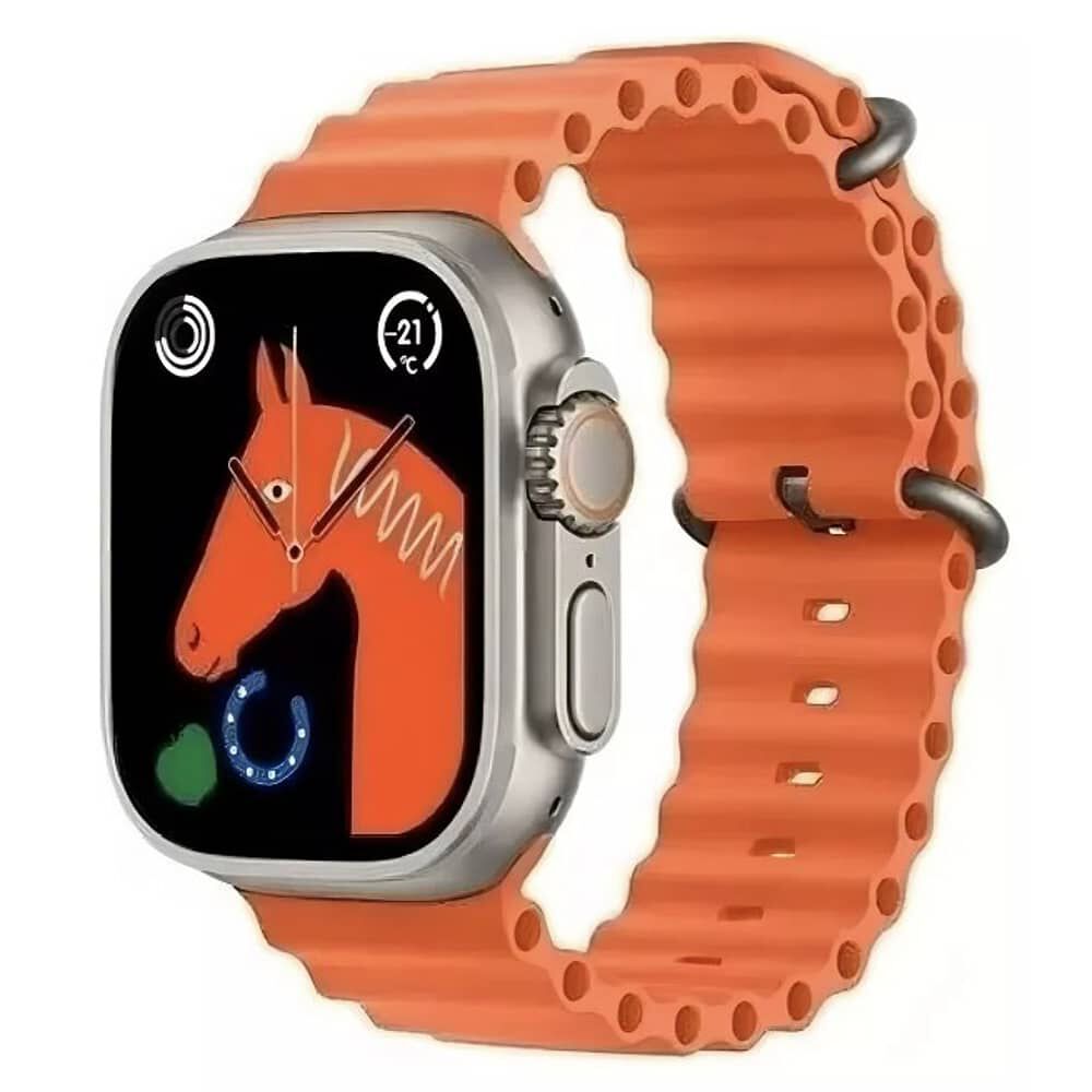 Smartwatch Ultra Reloj Inteligente Ultra Watch 8 49mm Caja Blanco Correa Naranja