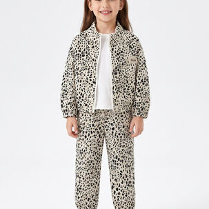 Conjunto Buzo Ni&ntilde;a Animal Print Leopardo Con Chaqueta