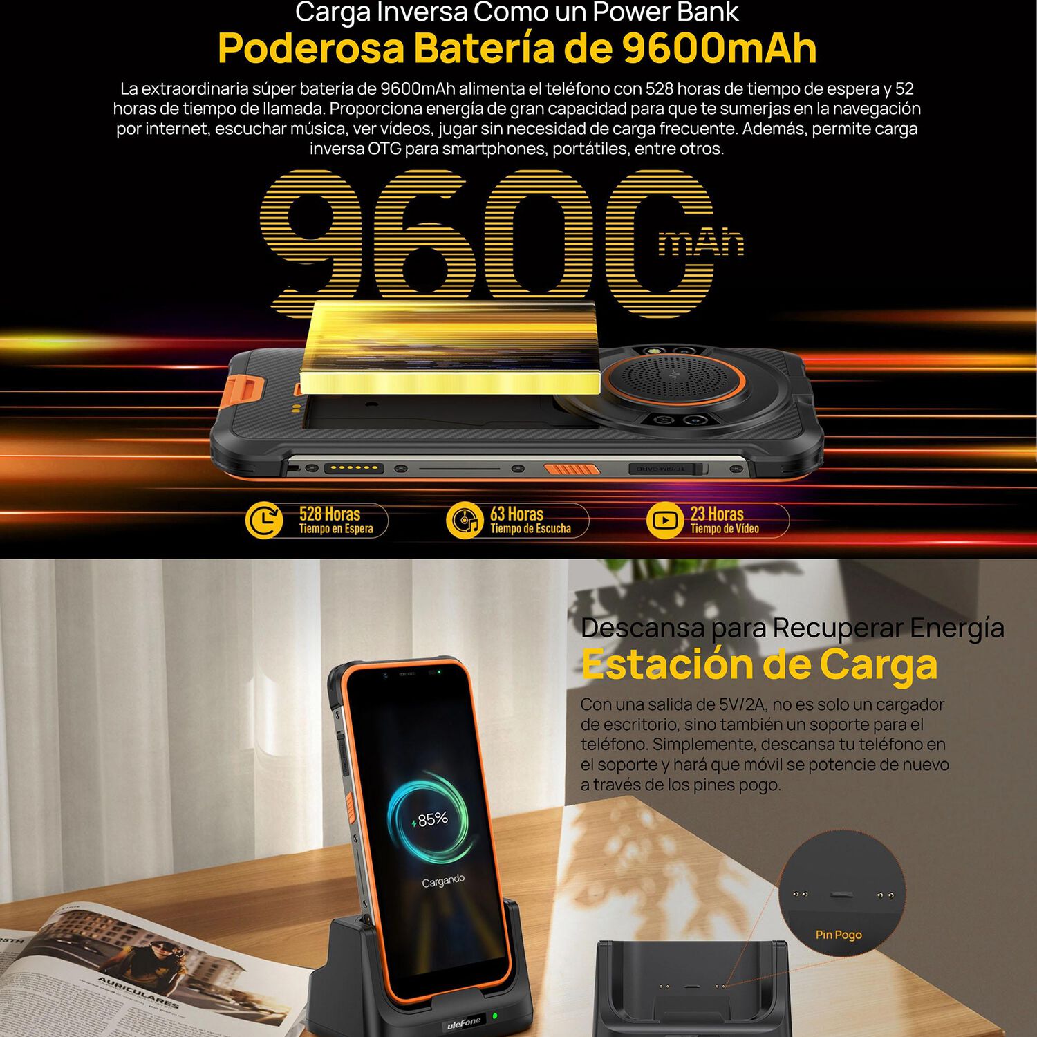 Ulefone Power Armor 16s - Sonido Hi-fi, Bater&iacute;a De 9600mah Y Resistencia Extrema image number 4.0