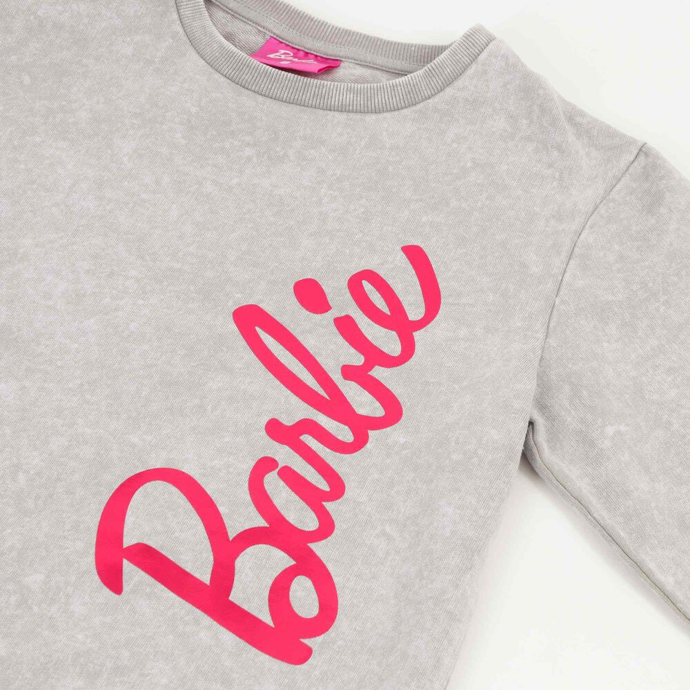 Poler&oacute;n Cerrado Ni&ntilde;a Gris Logo Barbie image number 2.0