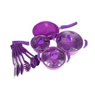 Juego De Ollas Bateria De Cocina 4 Piezas Antiadherente Utencilios