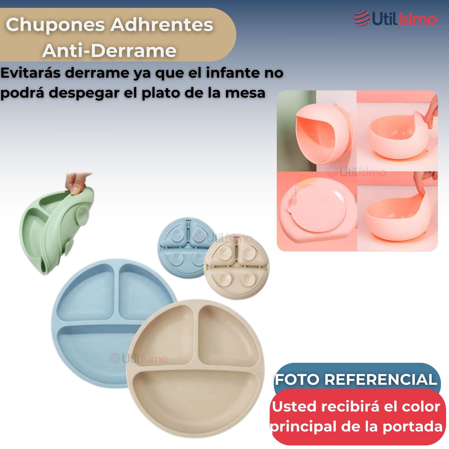 Set De Alimentaci&oacute;n Beb&eacute; Silicona 5 Piezas Libre Bpa Colores Surtidos image number 2.0