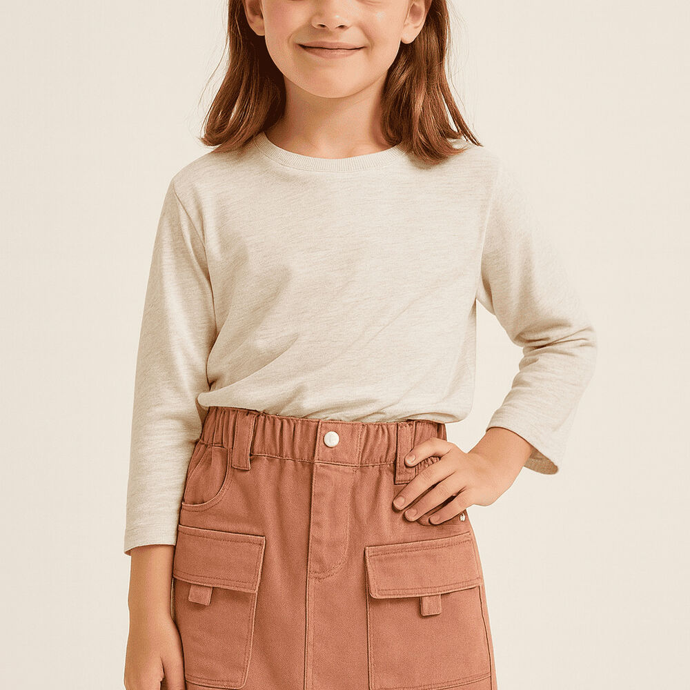 Falda Cargo Niña Con Bolsillos Moda Infantil 2025 image number 2.0