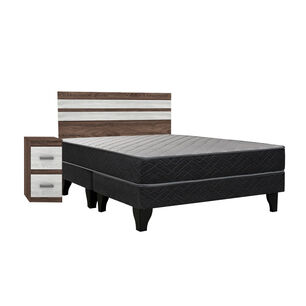 Cama Europea Celta Cádiz / 2 Plazas / Base Dividida + Set De Maderas Madrid