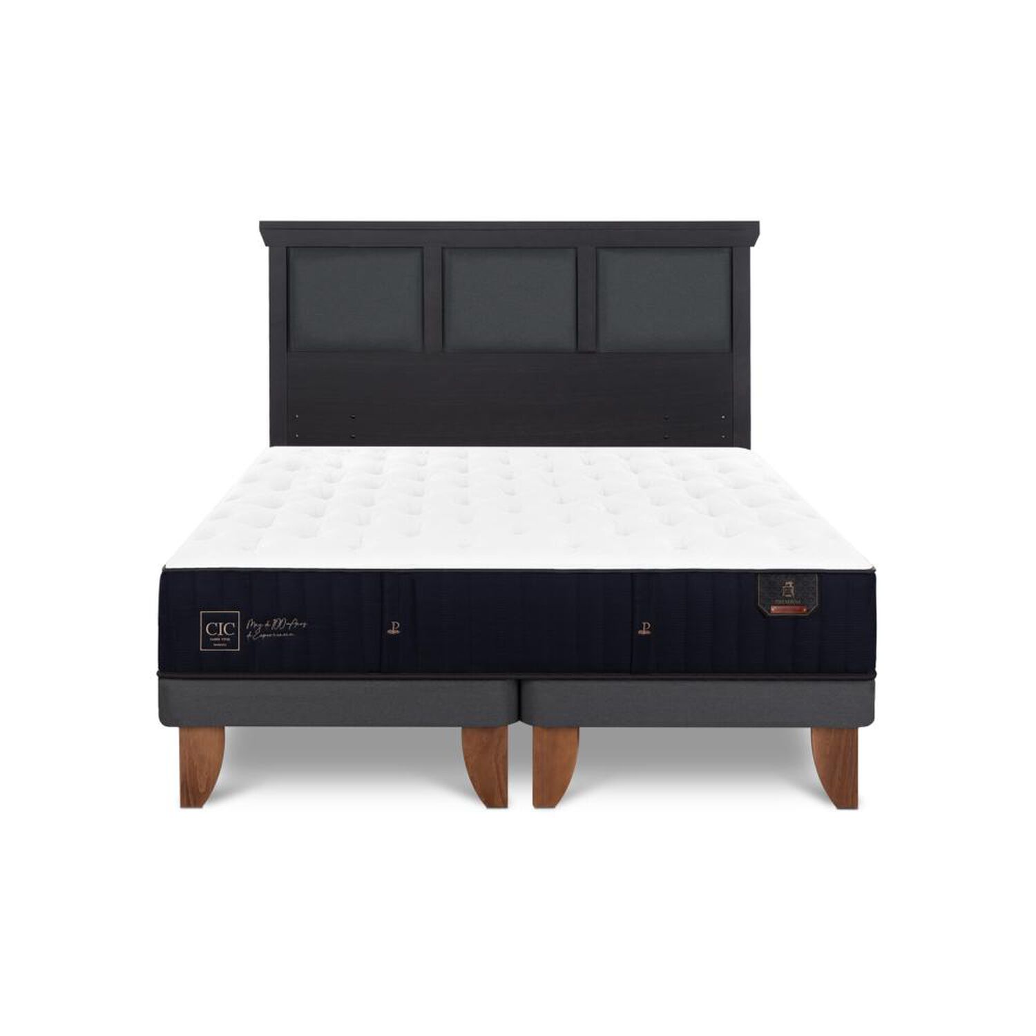 Cama Europea Cic Linea Premium / 2 Plazas / Base Dividida + Respaldo image number 0.0