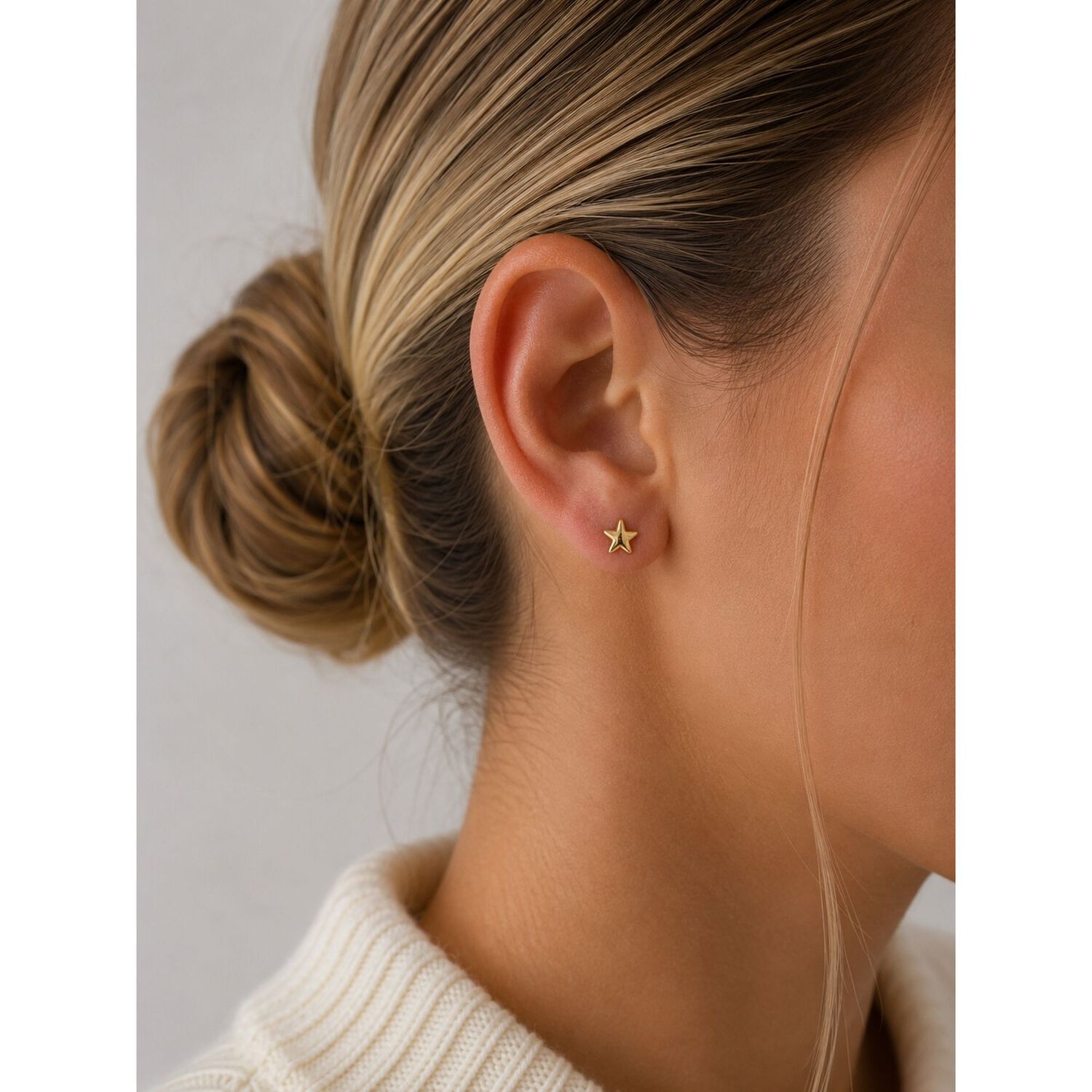Aros Abridores Estrella Lisas 6 Mm Oro 18k Tope A Presi&oacute;n Dorado image number 4.0