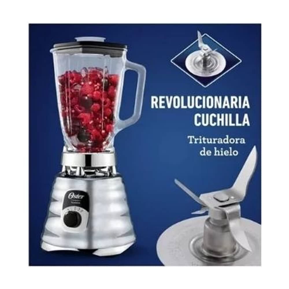 Licuadora Cl&aacute;sica Oster Cromo Con Perilla Ergon&oacute;mica De 3 Velocidades Blst4655 image number 2.0