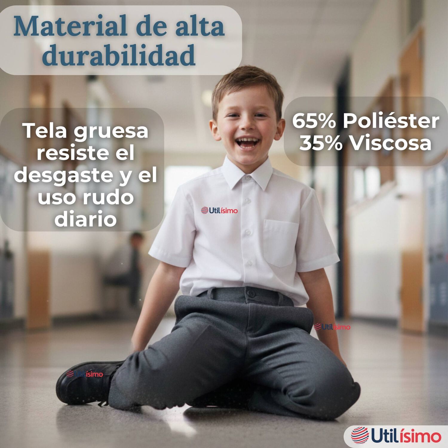 Pantal&oacute;n Escolar Colegio Cl&aacute;sico Gris Ni&ntilde;o Juvenil image number 3.0