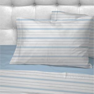 Sabanas Andes 180 Hilos Estampada Líneas Celeste 1.5 Plazas