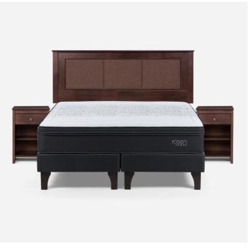 Cama Europea Rosen Tempo / 2 Plazas / Base Dividida + Set De Maderas Rachel image number 6.0