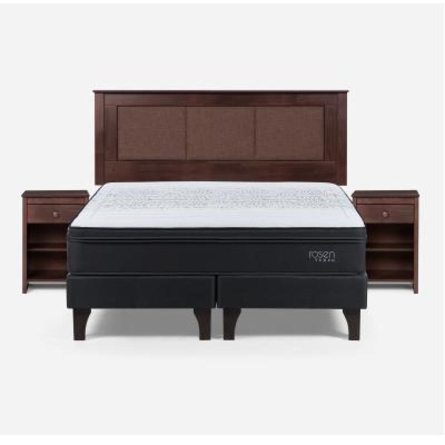 Cama Europea Rosen Tempo / 2 Plazas / Base Dividida + Set De Maderas Rachel image number 6.0