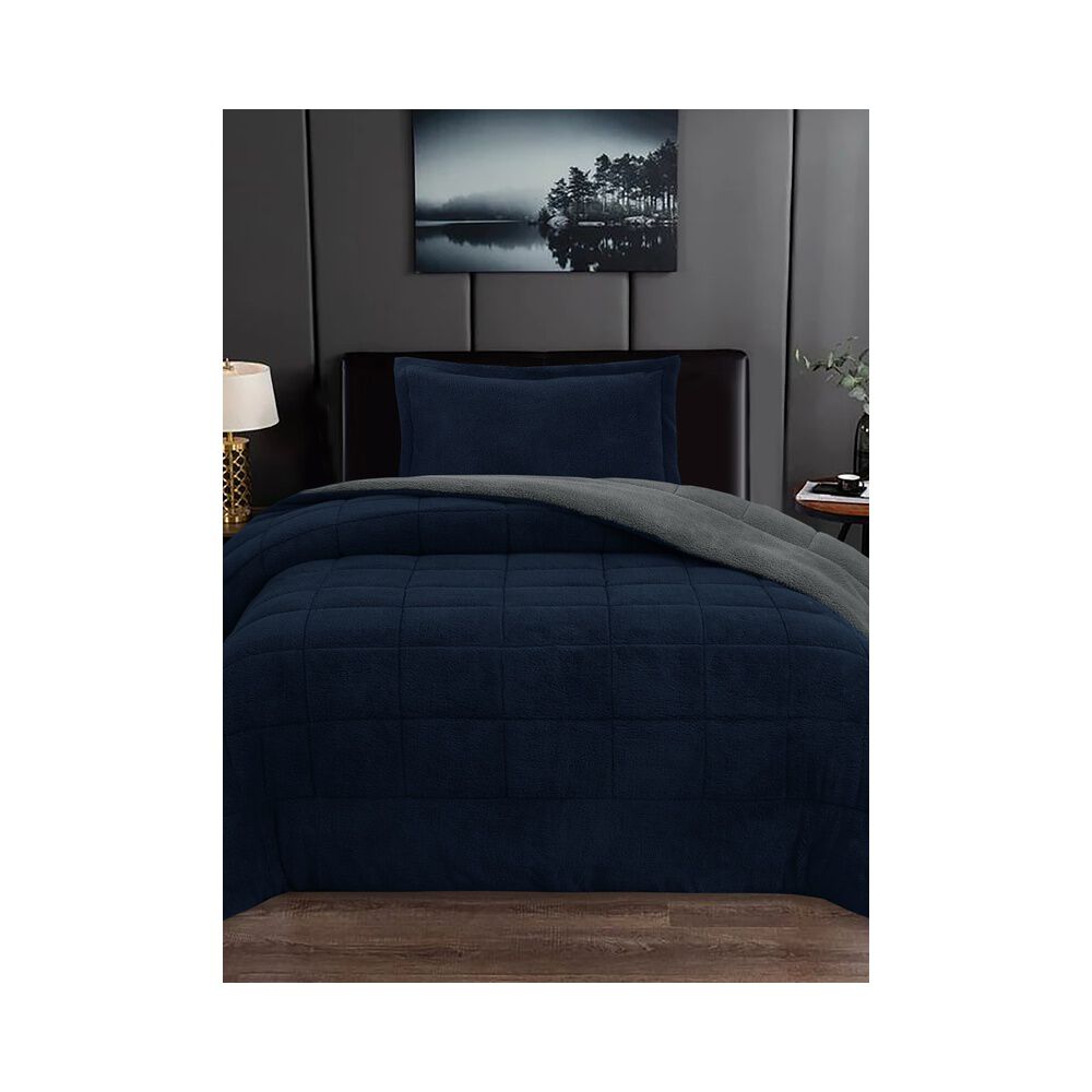 Plumon Andes Sherpa Bicolor Gris 1.5 Pl image number 0.0