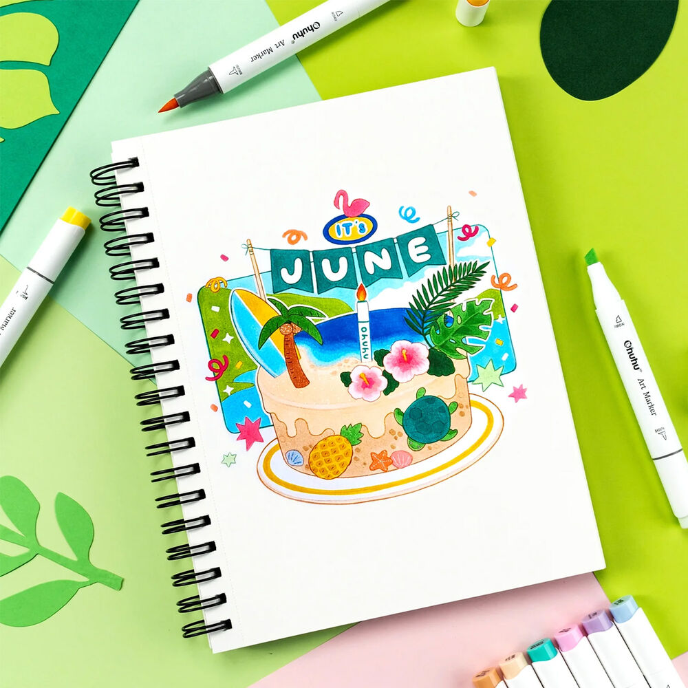 Ohuhu Pack 6 Marcadores De Alcohol Basicos Pincel & Biselada image number 5.0