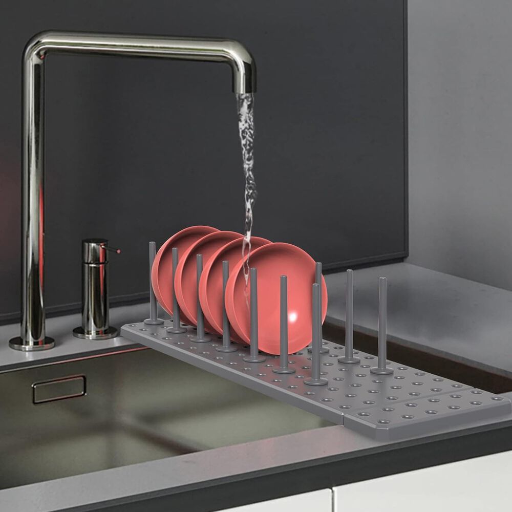Estante Ajustable Drenaje Cocina Organizador Cajón Gris image number 2.0